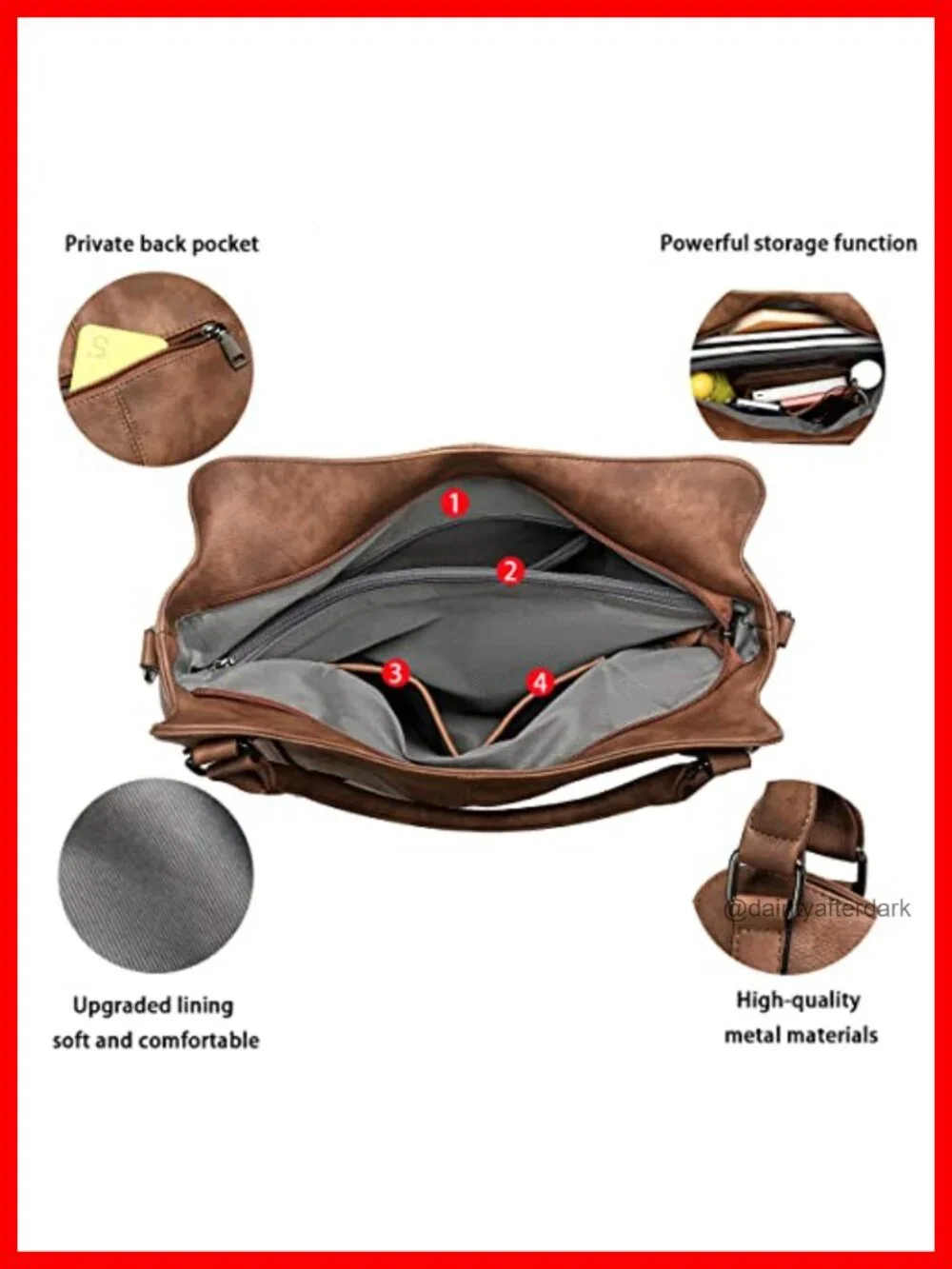Hobo Bags for Women Faux Leather Shoulder Crossbody Purses Boho Handbag